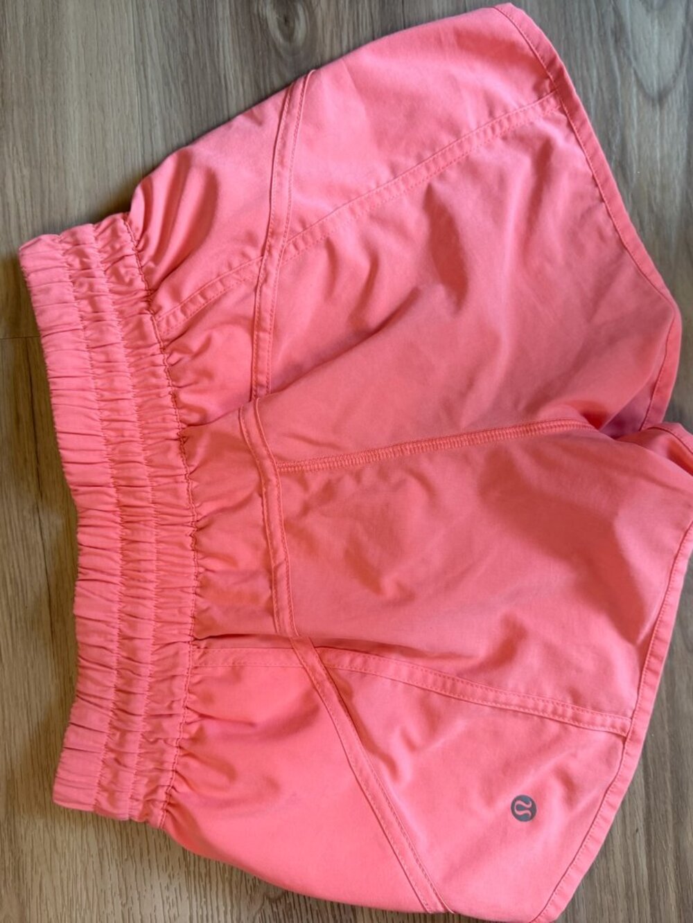 Lululemon Tracker Shorts Size 4 | Neon Coral Running Shorts | Lined Zip Pocket